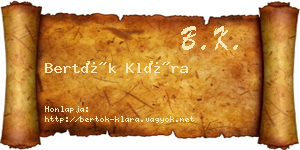 Bertók Klára névjegykártya