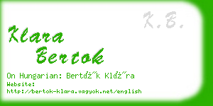 klara bertok business card